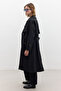 BUTTONED DOUBLE-BREASTED TRENCH COAT BLACK - 6