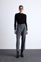 Classic cut pleated detail pants gray