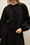 Linen Bluz with Lace Detail Black - 7