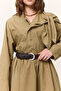Braided Leather Buckle Belt Brown - 2