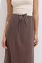 Lace linen skirt dusty coffee - 5