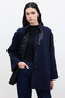 Trench Coat with Cape Detail, Dark Blue - 5