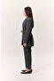 Tencel Belted Double-Breasted Blazer Jacket Anthracite - 4