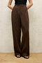 Linen Palazzo Pants Dark Brown - 7