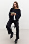Mesh Knitted Tricot Sweater Black