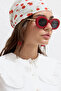 Patterned Cotton Scarf Cherry - 6