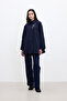 Trench Coat with Cape Detail, Dark Blue - 4