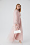 Stone-Embellished Organza Evening Dress Powder - 5