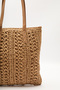 Straw Shoulder Bag - Patterned and Natural - 7