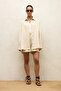 Beige Linen Oversize Buttoned Shirt - 2