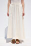 Wide Cut Muslin Skirt Ecru - 5