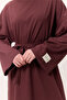 Oversized long comfortable dress claret red - 2