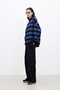 Polo Collar Oversize Sweatshirt Blue - 4