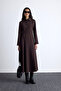 Premium knitted collar dress brown - 3