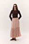 Crush Pleated Long Skirt Powder - 4