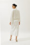 Satin Wide Sleeve Bluz Ecru - 7