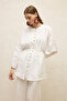 LINEN BALLOON SLEEVE SHIRT ECRU - 4