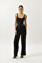Wide Leg Satin Evening Dress Pants Black - 4