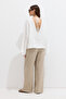 Ecru Premium V-Neck Linen Blouse - 7