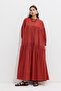 Ruched Oversize Voile Dress Orange - 5
