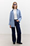 WIDE CUFF STRIPED SHIRT BLUE - 4