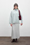 Satin Midi Skirt Silver - 4