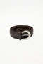 Braided Leather Buckle Belt Brown - 5
