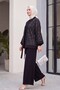 Sequin file cardigan 3-piece sendy set - black - 4