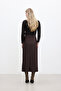 Artificial leather skirt bitter brown - 8