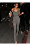 Black and White Striped Long Basic Jumpsuit with Rope Straps
