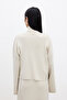 Beige knitted cardigan with laces - 5