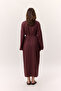 Oversized long comfortable dress claret red - 6
