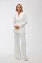 High Waist Palazzo Pants Ecru - 3