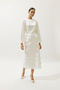 Satin Wide Sleeve Bluz Ecru - 4