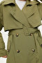 BUTTONED DOUBLE-BREASTED TRENCH COAT KHAKI - 7