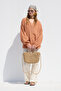 Muslin Buttoned Shirt Orange - 7