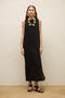 Black Linen Comfortable Sleeveless Dress - 6