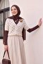 Floral Rosette Openwork Knitwear Cardigan -Stone