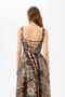 Brown Square Neck Jacquard Evening Dress - 6