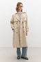 BUTTONED DOUBLE-BREASTED TRENCH COAT BEIGE - 4