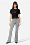 Women's Black Fitted Crew Neck T-Shirt - 3