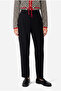 Women's Black Carrot Cut Pleated Pants - 3