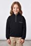3 Thread Half-Zipper High Collar Girls' Sweatshirt - 2