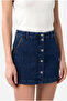 Women's Indigo Front Buttoned Jean Skirt - 3