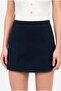 Women's Navy Blue Straight Cut Mini Skirt - 4