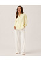 Women's Pastel Yellow Textured Fabric Lightly Transparent Comfortable Cut Shirt Long Sleeve, Casual & Stylish - 2
