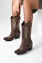 Cowboy Canvas Western Style Pointed Boots - 2