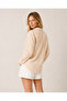 Women's Beige Textured Fabric with Buttons on the Front, Slightly Transparent -Stylish- - 3