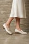 , Women's Genuine Leather Heeled Comfort Shoes 1611050Z3249 Beige