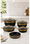 9 piece gold line granite pot and pan set